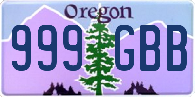 OR license plate 999GBB