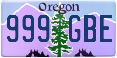 OR license plate 999GBE