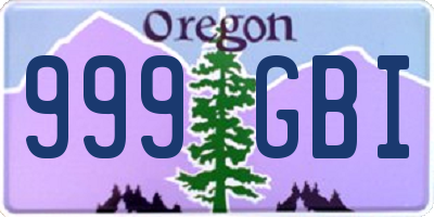 OR license plate 999GBI