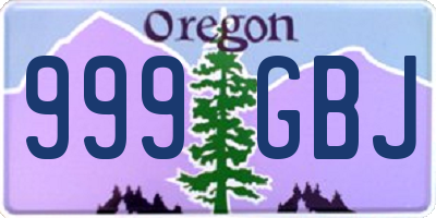 OR license plate 999GBJ
