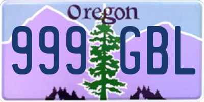 OR license plate 999GBL