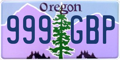 OR license plate 999GBP