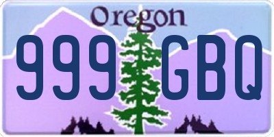 OR license plate 999GBQ