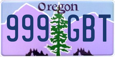 OR license plate 999GBT