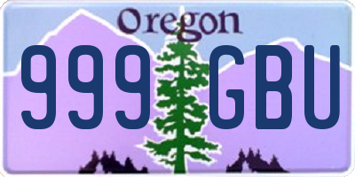 OR license plate 999GBU