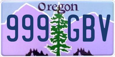 OR license plate 999GBV