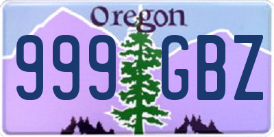 OR license plate 999GBZ