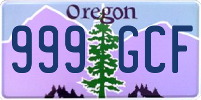 OR license plate 999GCF
