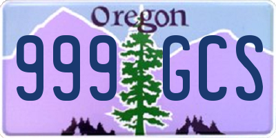 OR license plate 999GCS