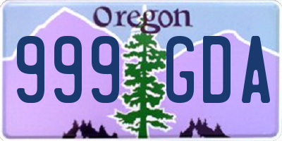 OR license plate 999GDA