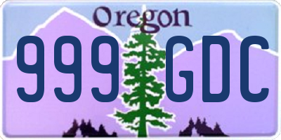 OR license plate 999GDC