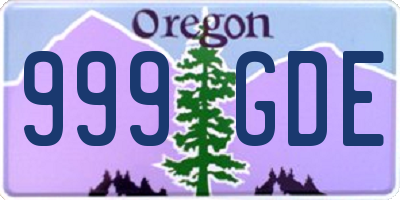 OR license plate 999GDE
