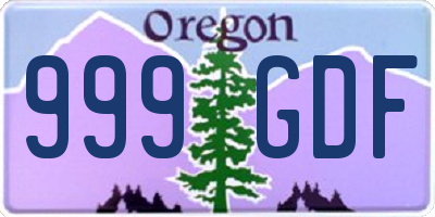 OR license plate 999GDF