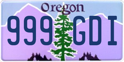 OR license plate 999GDI