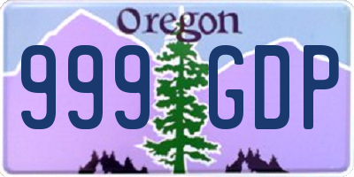 OR license plate 999GDP