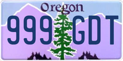 OR license plate 999GDT