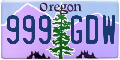 OR license plate 999GDW