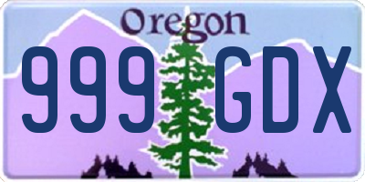 OR license plate 999GDX
