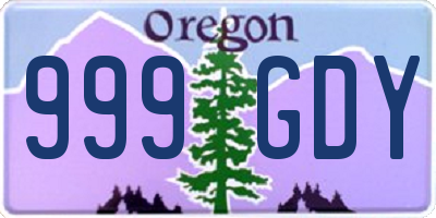 OR license plate 999GDY