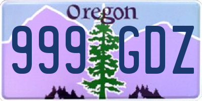 OR license plate 999GDZ