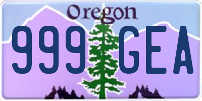 OR license plate 999GEA