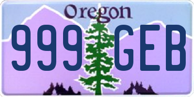 OR license plate 999GEB