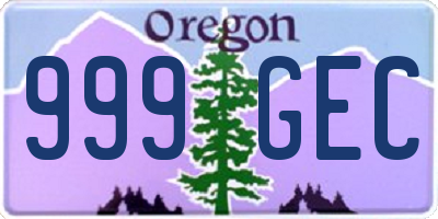 OR license plate 999GEC
