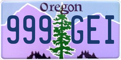 OR license plate 999GEI