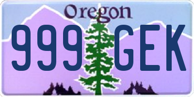 OR license plate 999GEK