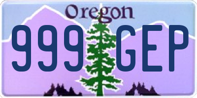 OR license plate 999GEP