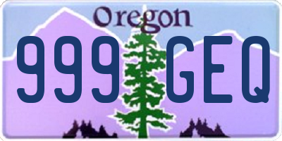 OR license plate 999GEQ
