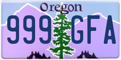 OR license plate 999GFA