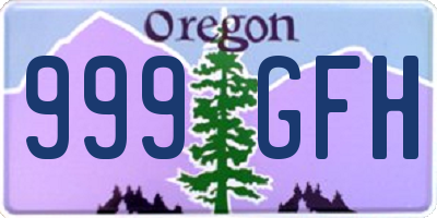 OR license plate 999GFH
