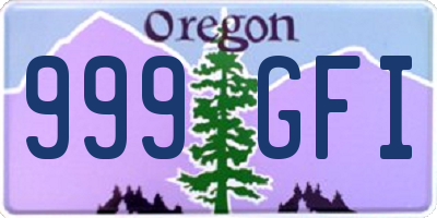 OR license plate 999GFI