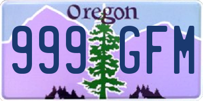 OR license plate 999GFM