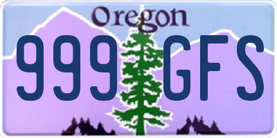 OR license plate 999GFS