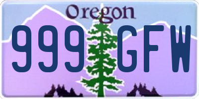 OR license plate 999GFW