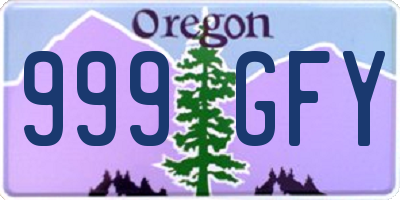 OR license plate 999GFY