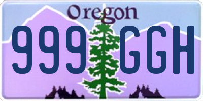 OR license plate 999GGH
