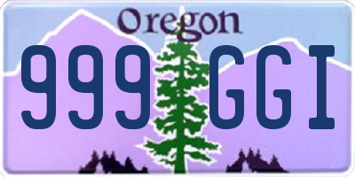 OR license plate 999GGI