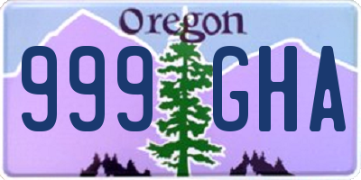 OR license plate 999GHA