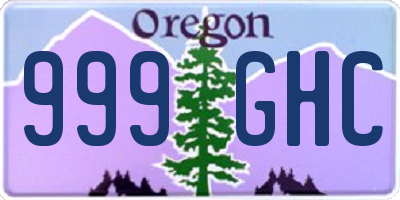 OR license plate 999GHC