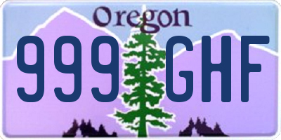 OR license plate 999GHF