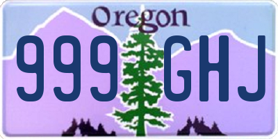 OR license plate 999GHJ