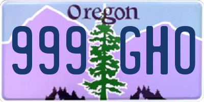OR license plate 999GHO