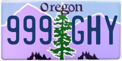 OR license plate 999GHY