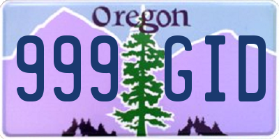 OR license plate 999GID
