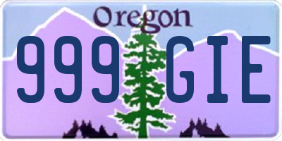 OR license plate 999GIE