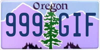 OR license plate 999GIF