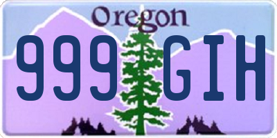 OR license plate 999GIH